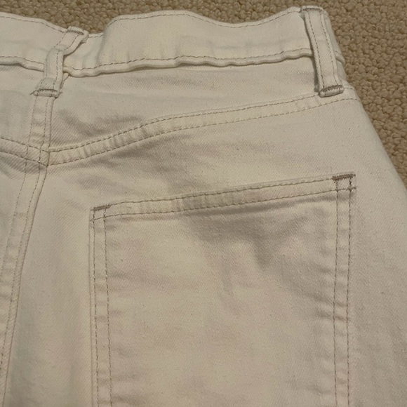 Gap off-white frayed high waist a-line denim skirt - Picture 5 of 7